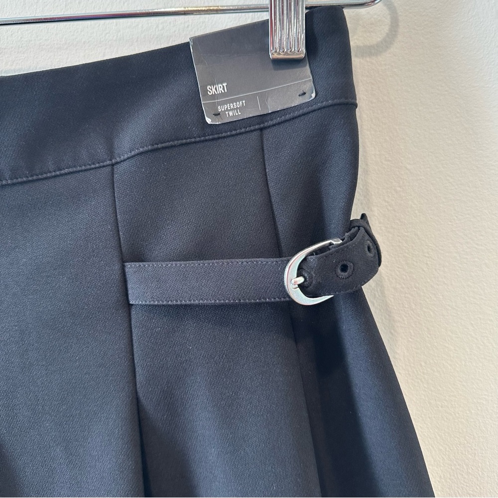 Express Black Pleated Mini Skirt with Buckle Detail – Size M, NWT - Picture 3 of 6